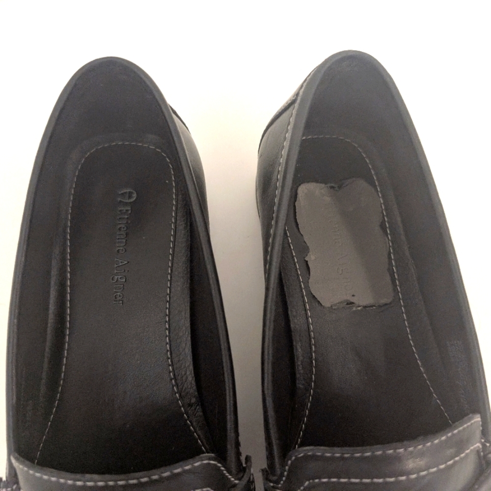 Etienne Aigner Black Leather Women's Slip-On Loafers Size 7.5 - Picture 7 of 9